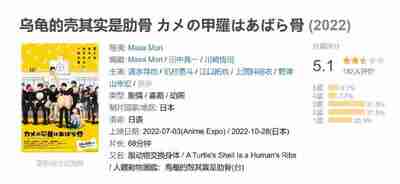 乌龟的壳其实是肋骨 カメの甲羅はあばら骨 (2022)