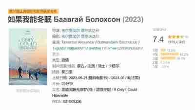 如果我能冬眠 Баавгай Болохсон (2023)