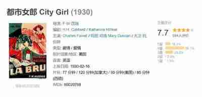 都市女郎 City Girl (1930)