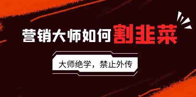 营销大师如何割韭菜:流量大师/讲故事大师/话术大师/卖货大师/成交大师