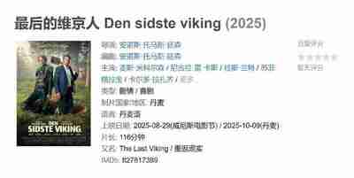 最后的维京人 Den sidste viking (2025)