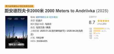 距安德烈夫卡2000米 2000 Meters to Andriivka (2025)