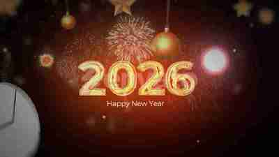 AE模板-2026新年数字倒计时开场片头烟花动画