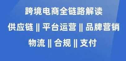 跨境电商从入门到大佬保姆级教程  机构高价付费教程[免费在线观看][夸克网盘]