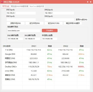 DNSTools(DNS快捷工具箱) v1.0.0.29 电脑版 DNS管理