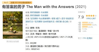 有答案的男子｜The Man with the Answers (2021)｜公路旅行与自我发现之旅