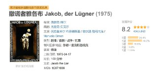 撒谎者雅各布 Jakob, der Lügner (1975)｜希望谎言×人性光芒
