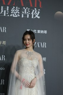 刘诗诗某盛典活动红毯照，性感薄纱露胸礼服
