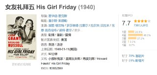 女友礼拜五 His Girl Friday (1940)