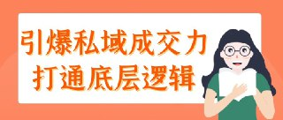 【四小时精讲】引爆私域成交力打通底层逻辑 视频课