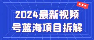 2024最新视频号蓝海项目拆解