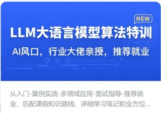 慕课网-体系课-LLM大语言模型算法特训 带你转型AI大语言模型算法工程师