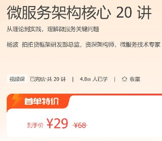 极客时间 – 微服务架构核心 20 讲